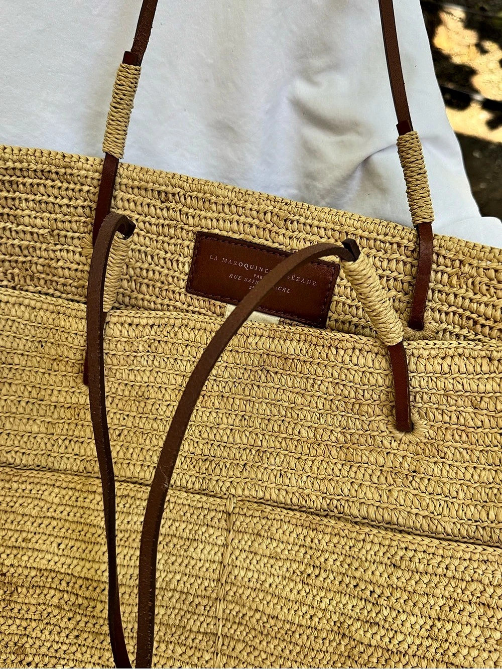 Sezane Woven Tote in Brown Like New - Picture 5 of 7